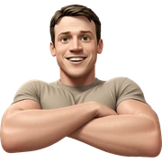 muscular male smiling indoors sticker