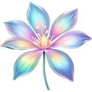 Pastel iridescent transparent luminescent flower sticker