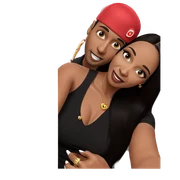 playful couple with accessories sticker