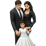 family portrait in formal attire sticker