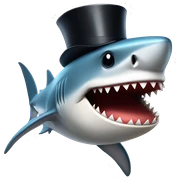Shark with a top hat sticker