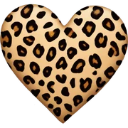 leopard print heart sticker