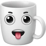 A mug with a face sticker