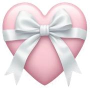 Pastel pink heart with white bow sticker