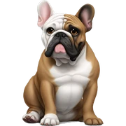 englisch Bulldog sitting next to black frenchie sticker