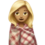 Blonde girl in blanket  sticker