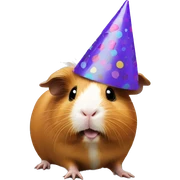 Guinea pig with party hat sticker