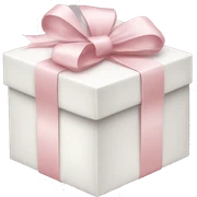 white Christmas present box with pale pink tying sticker