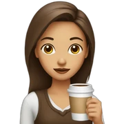 A girl with coffee sticker