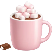 Light Pink mug of hot chocolate with marshmallows  sticker