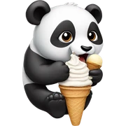 Panda eating ice cream sticker