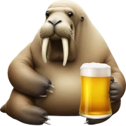 walrus drinking a beer sticker