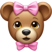 Teddy pink bow  sticker