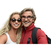 happy girl with friends outdoors sticker