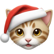 kitten with a santa hat sticker