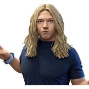 blonde male in blue shirt sticker