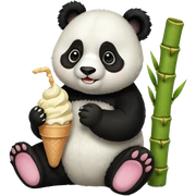 Panda eating ice cream sticker
