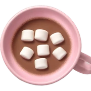 Light Pink mug of hot chocolate with marshmallows  sticker