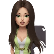 brown-haired girl with green eyes sticker