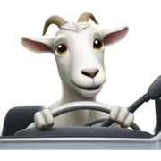 goat driving home sticker