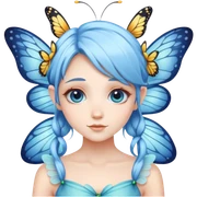 A light blue hair fairy with butterfly’s  sticker