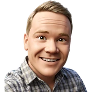 smiling boy in plaid shirt sticker