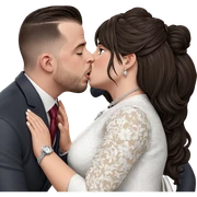 wedding kiss in formal attire sticker