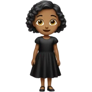 Una niña con un vestido largo negro brillanye sticker