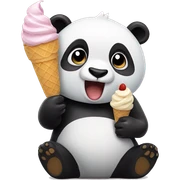 Panda eating ice cream sticker