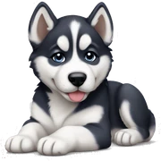 Husky puppy laying sticker
