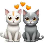 two cats in love, one grey and one orange sticker
