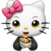 hello kitty eating sushi sticker