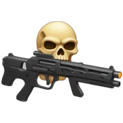 Skull gun sticker