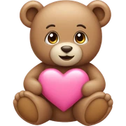 Pink heart with teddy bear sticker