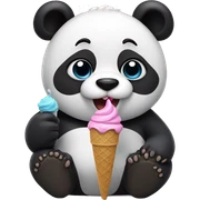 Panda eating ice cream sticker