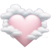 Light pink heart with clouds  sticker