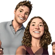 smiling couple outdoors together sticker