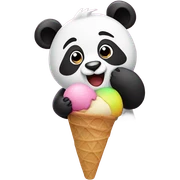 Panda eating ice cream sticker