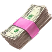 pink money flying  sticker