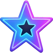 Iridescent neon star  sticker