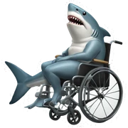 Shark in wheelchair  sticker
