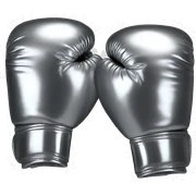 Chrome silver boxing gloves  sticker