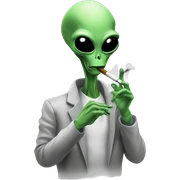 alien smoking sticker