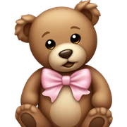 Teddy bear with light pink bow  sticker