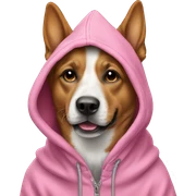 Pink hoodie on dog sticker