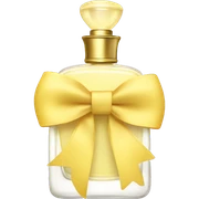 Light yellow perfume bottle with a bow sticker
