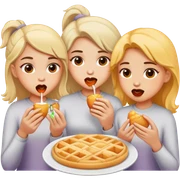 three girls eating sticker