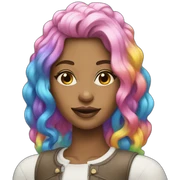 Posh-Girl-with-raibow-hair sticker