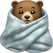 bear cozy in blanket sticker