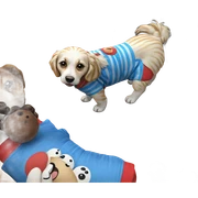 striped dog on wooden floor sticker